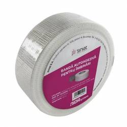 Banda autoadeziva pentru finisarea rosturilor dintre placile de gips carton din plasa de fibra de sticla SINIAT rola 90ml