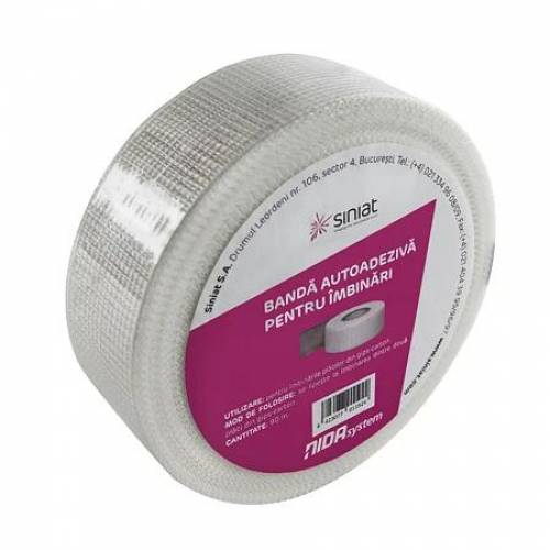Banda autoadeziva pentru finisarea rosturilor dintre placile de gips carton din plasa de fibra de sticla SINIAT